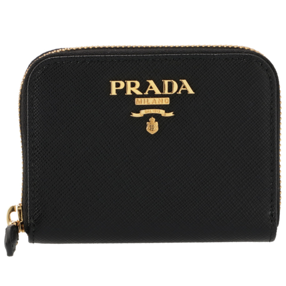 Prada Coin Saffiano Leather Purse Black